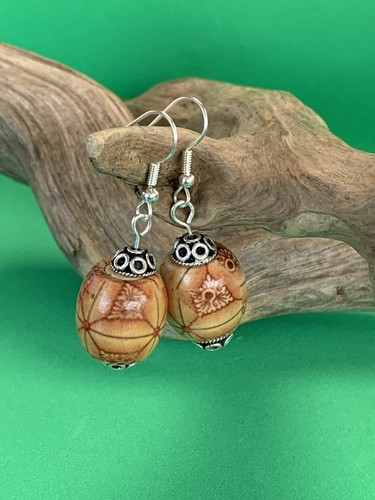 Ethnic wooden bead drop - ethnic,