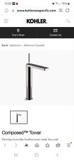 Kohler Composed Tower Single Handle Titanium Basin Sink Faucet Tap K-73057T-4-TT