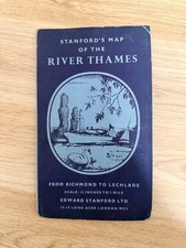 Stanford’s Map Of The River Thames 1956 FREE POSTAGE