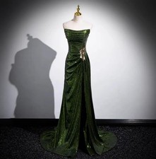 Dark Green Sequin Evening Gown