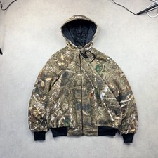 Hooded Camo Work Jacket Large / L – Carhartt Realtree Camouflage Canvas Zip Up