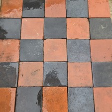 Reclaimed Victorian Quarry Tiles 6 x 6 Red And Black