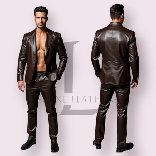 Men set leather jacket and - men's,