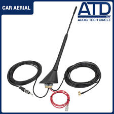 Antenna Roof Mount DAB FM Bee Sting Universal Amplified SMB ISO Car Aerial 2in1