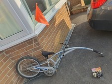 Adams Original Folder 1 Bike Tag A Long Trail Bike Silver Sharer Tow 20" Wheel