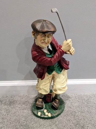 Rare golfer statue peter mook - statue,