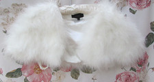 COAST Ivory Soft FEATHER Fur Effect Jacket Shrug Bolero M/L 10/12/14 £60