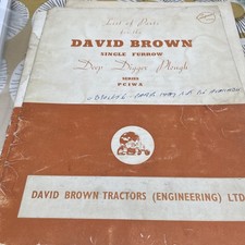 David Brown Deep digger Plough single furrow parts manual 
