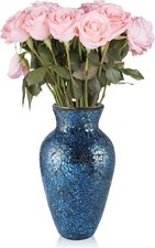 Mosaic Glass Vase, 28cm Tall