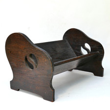 Antique Arts & Crafts Design OAK BOOK TROUGH Ying Yang Pattern Style of Liberty