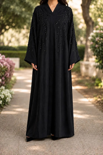 Afnan abaya black beaded - afnan,