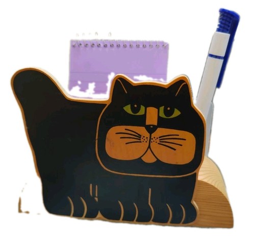 Wooden black cat letter - wooden, rack