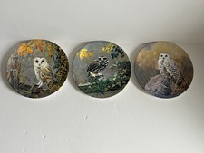 Royal Doulton Limited Edition, 3x Silent Wings Decorative Owl Plates