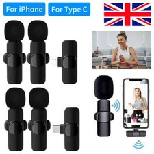 Mini Wireless Lavalier Microphone Mic Phone For iPhone Type C Recording Vlog UK