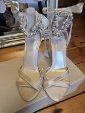 Dune Bridal Collection Sandals – Elegant Satin with Jewelled & Pearl Details