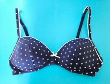 John Lewis Navy Blue & White Stars Bra. Size 32C. Good Condition 