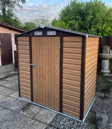Metal garden shed - shed, bike