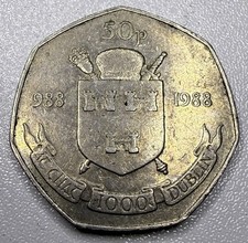 Irish EIRE Ireland 1988 Fifty Pence 50p coin, Dublin Millennium, lot 03