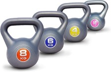 UK Fitness home gym kettlebell set weights 2kg 4kg 6kg 8kg 10kg kettlebells