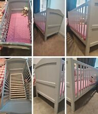 Nested Sorrento with Teething Rails in Grey Cot Bed, Mattress and Protector 