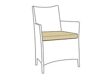 Replacement beige chair cushion / pad for rattan outdoor patio garden furniture