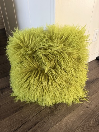 Fur throw pillow mongolian - pillow,