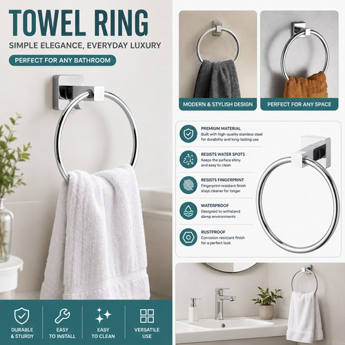 Hand towel ring - towel, round