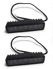 Pair Hella 7" Black Magic LED Mini Lightbar with PO Spot Light 1FB 358 236-241