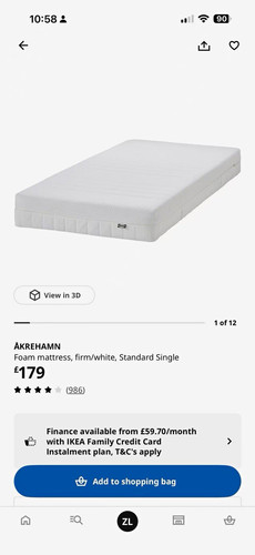 Ikea åkrehamn foam mattress - Åkrehamn,