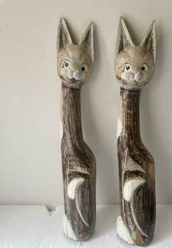 Pair hand carved tall - hand,