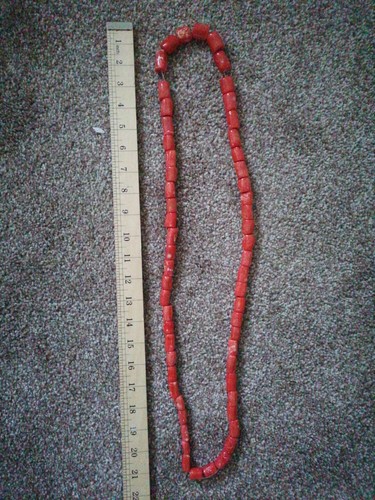 Real coral necklace beads - coral,