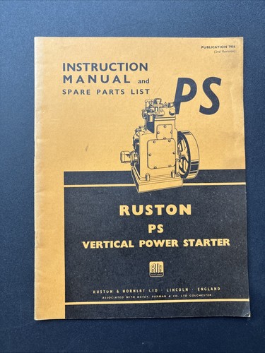 Ruston hornsby instruction - ruston, ps