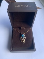 Le Vian 14ct Strawberry Gold Deep Sea Blue Topaz Pendant