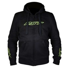 RST Urban Zip Mens Textile Motorcycle Hoodie Black Flo Yellow