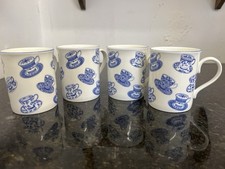 Set of 5 Royal Grafton “China Blue” Fine Bone China Mugs – Made in England