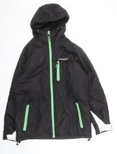 Campri Mens Black Waterproof Ski Jacket L Hooded Outdoor Coat