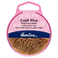 Hemline Sewing Pins 20mm Brass
