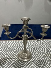 Antique English Ian Heath Ltd (IANTHE) Silver Plated Triple Candelabra (10”/1kg)