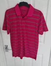 BNWOT Men's Hot Pink Mix Striped Kartel Polo Shirt Size Medium