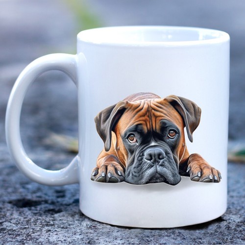 Pet dog mug watercolour - pet, boxer