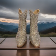 Rhinestone Ankle Cowboy Boots