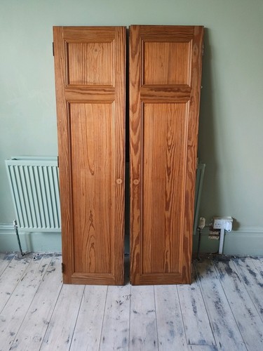 Pine cupboard doors - pine, pair