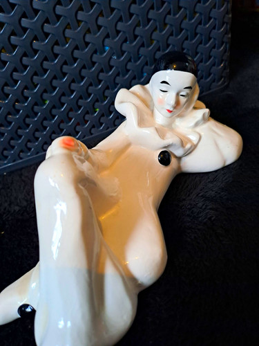 Glossy ceramic pierrot clown - glossy,