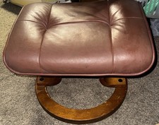 MCM Ekornes Stressless Brown Recliner Chair Ottoman Footstool