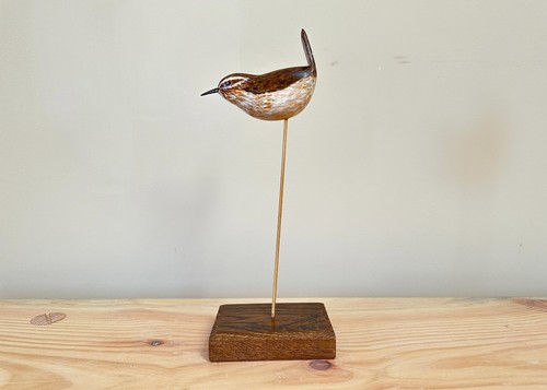 Wren bird sculpture hand - sculpture,,