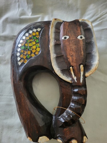 Hand carved wooden elephant - wooden,