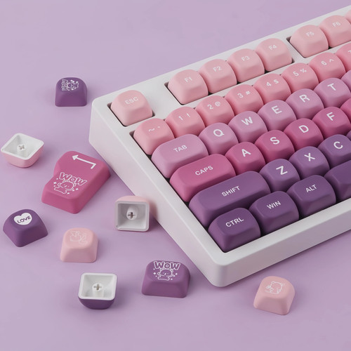 Purple bear keycaps - bear, moa