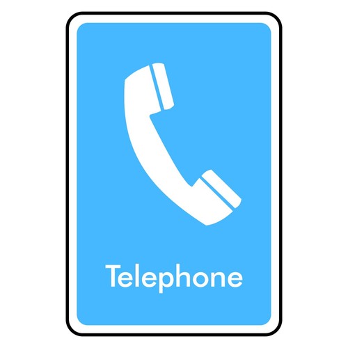 Telephone sign sticker - telephone,