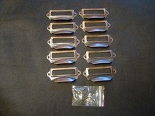 10 Salvaged Vintage Style Bronzed Drawer Handles File Name Card Finger Pull