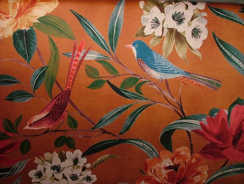Floral velvet curtain fabric - floral,